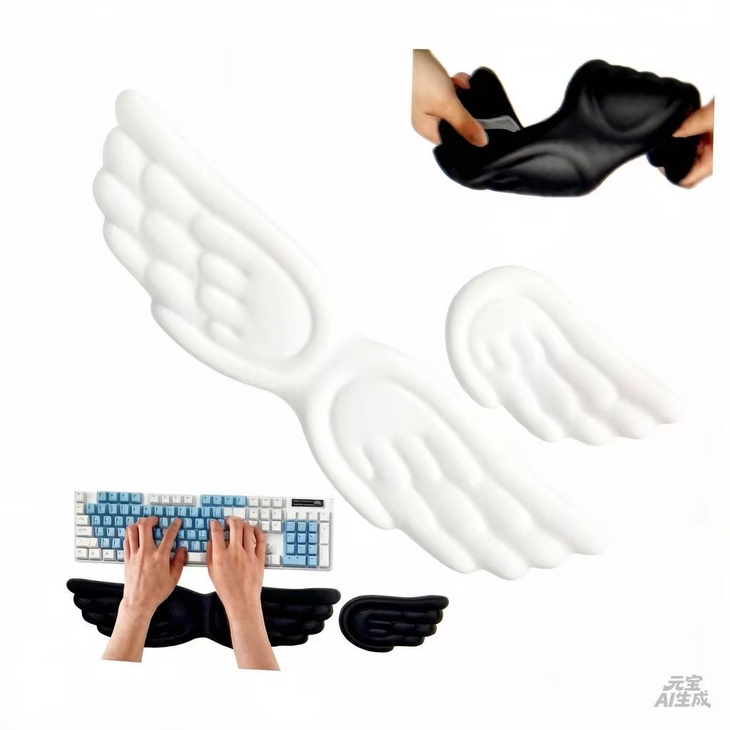 Wrist Rest Ergonomic - Set Tappetino Mouse con Poggiapolsi Ergonomico